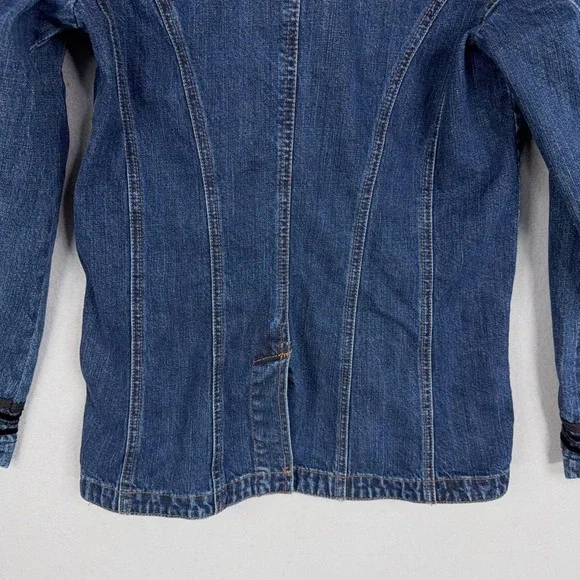 Lauren Jeans Ralph Lauren Jacket Womens Small Denim Military Double Breasted Y2K - Picture 9 of 12